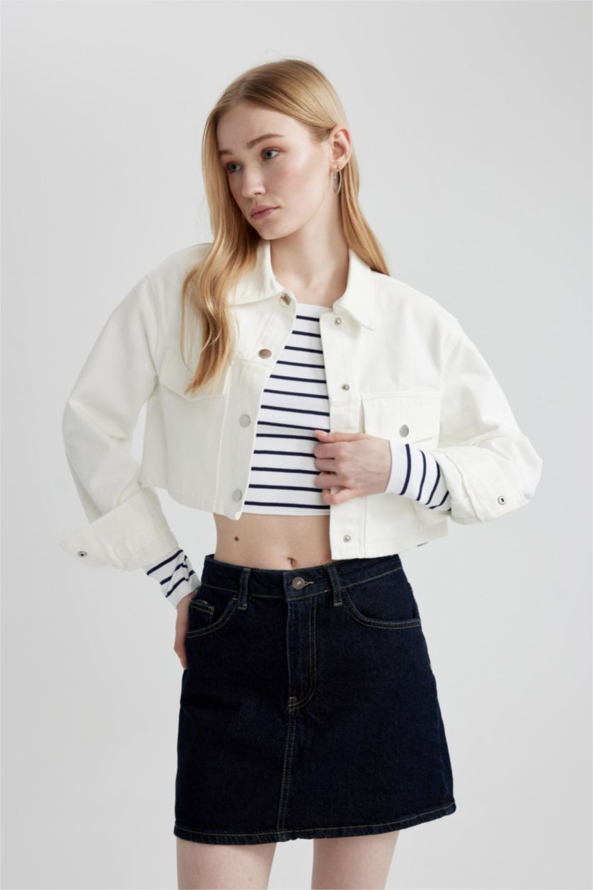 FEMME Écru Chemise Oversize À Manches Longues en Gabardine