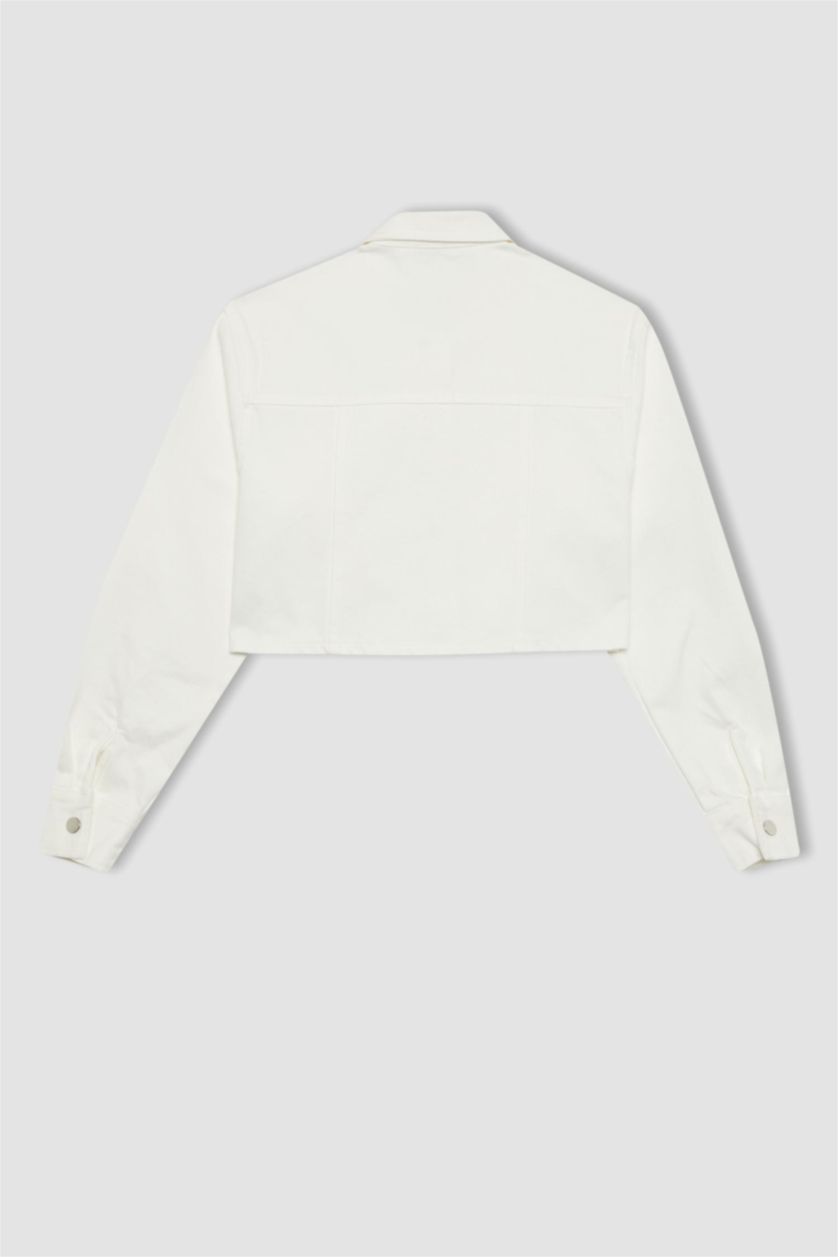 FEMME Écru Chemise Oversize À Manches Longues en Gabardine