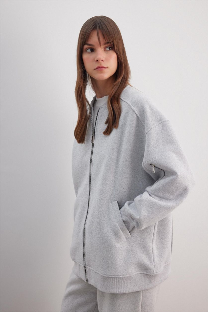حريمي ميلانج رمادي فاتح Cardigan