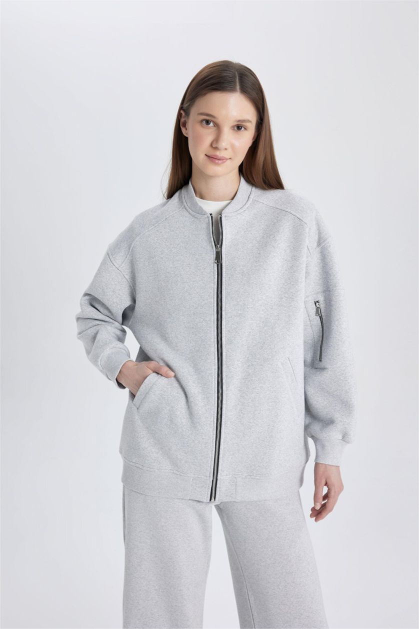 حريمي ميلانج رمادي فاتح Cardigan
