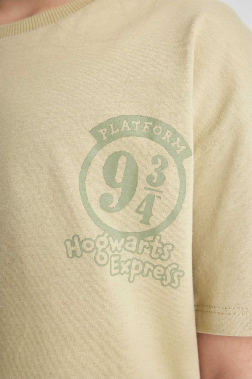 GIRLS & TEENS Light Khaki Girl Harry Potter Short Sleeve Crop T-Shirt
