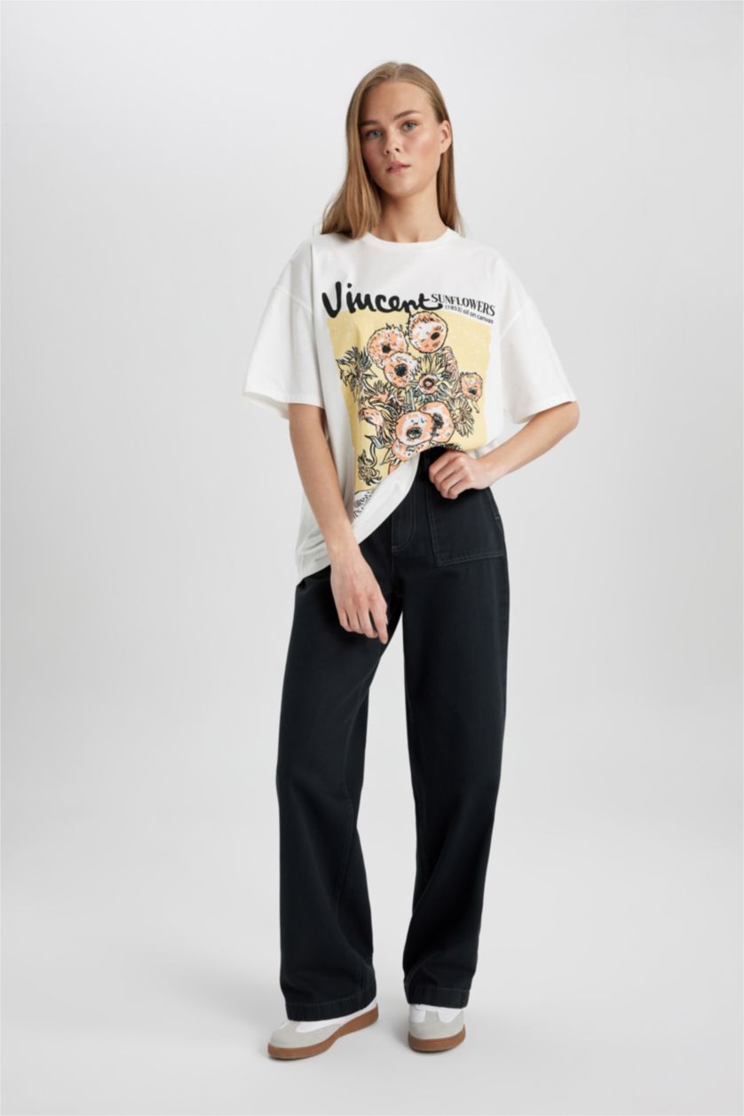 FEMME Anthracite Foncé Pantalon Longueur standard La Gabardıne Jambes larges