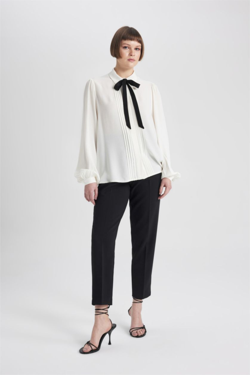 نساء بيج فاتح Regular Fit Long Sleeve Shirt