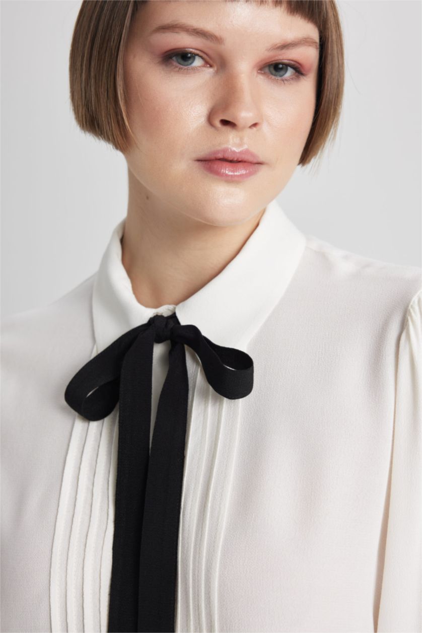 نساء بيج فاتح Regular Fit Long Sleeve Shirt