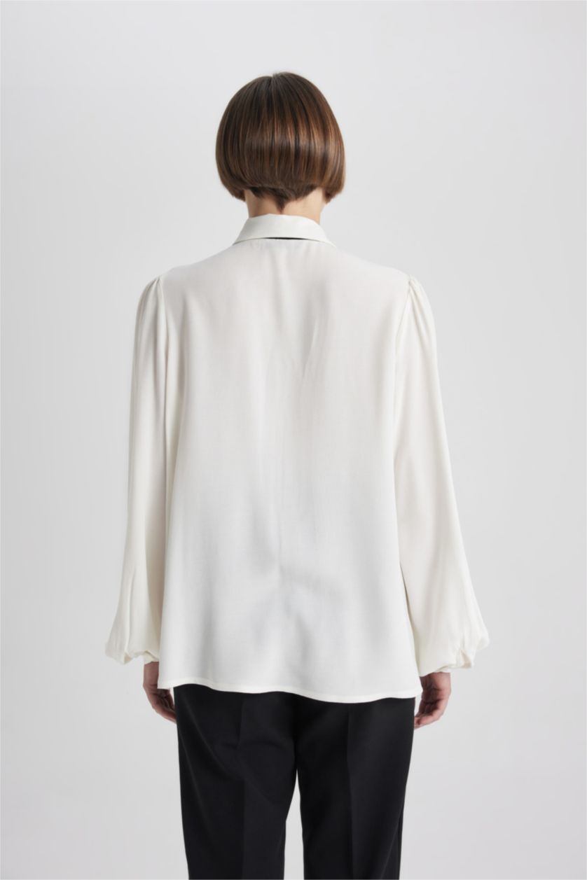 نساء بيج فاتح Regular Fit Long Sleeve Shirt