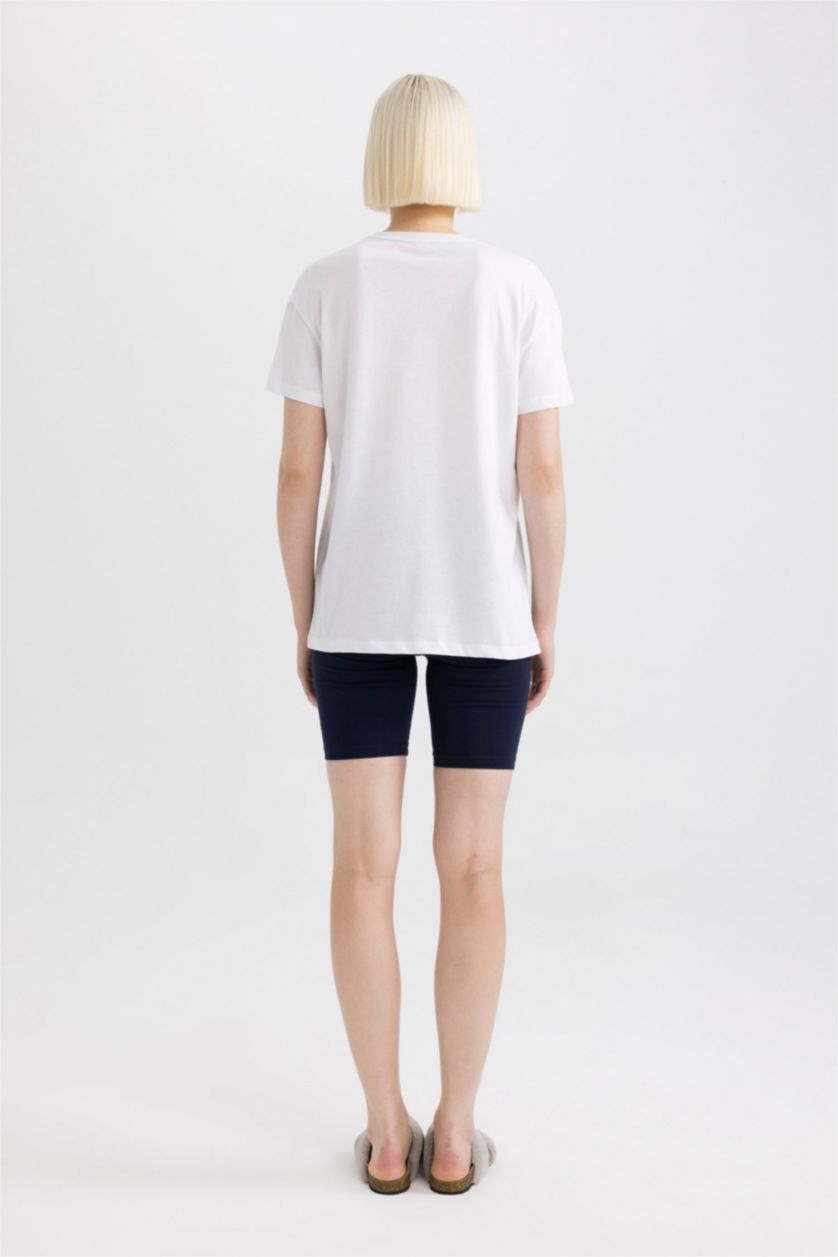 WOMAN NAVY Regular Fit Printed 2 Piece Pajama Set