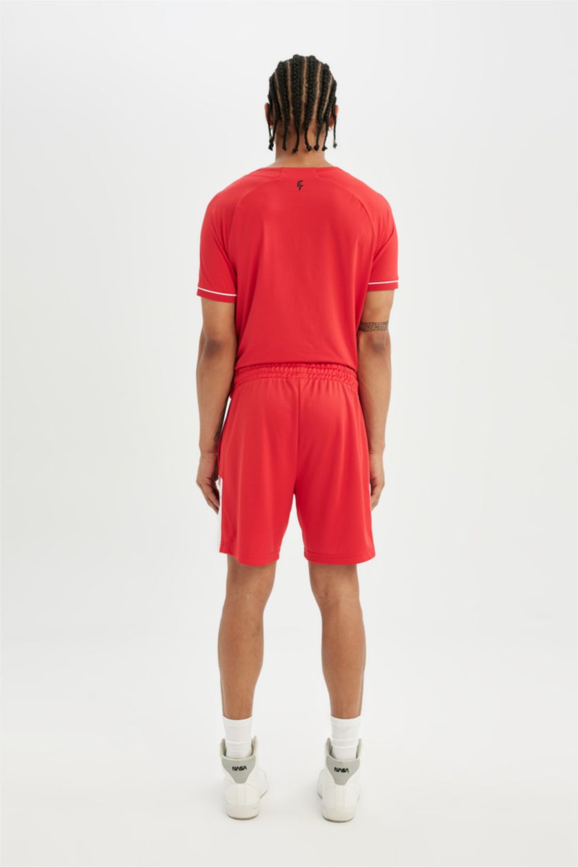 رجال أحمر شورت رياضي قصير قصة عادية من DeFactoFit