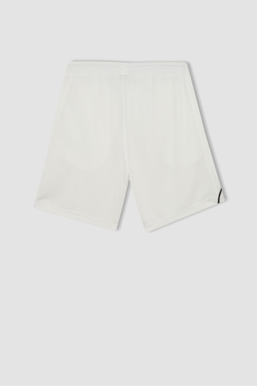 رجالي أبيض شورت رياضي قصير قصة عادية