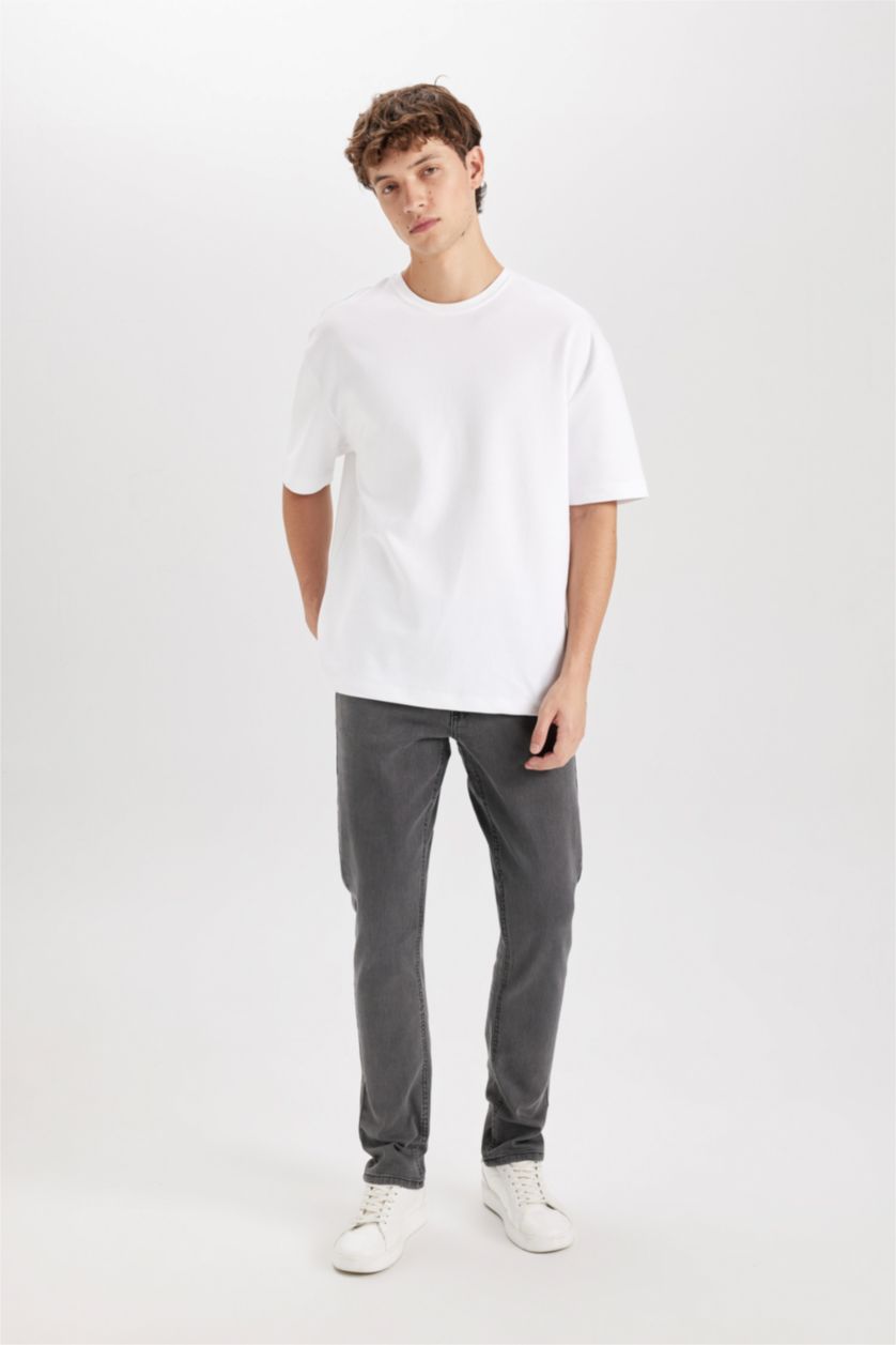 MAN Anthracite Pedro Slim Fit Normal Waist Narrow Leg Jeans