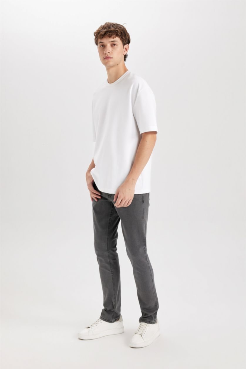 MAN Anthracite Pedro Slim Fit Normal Waist Narrow Leg Jeans