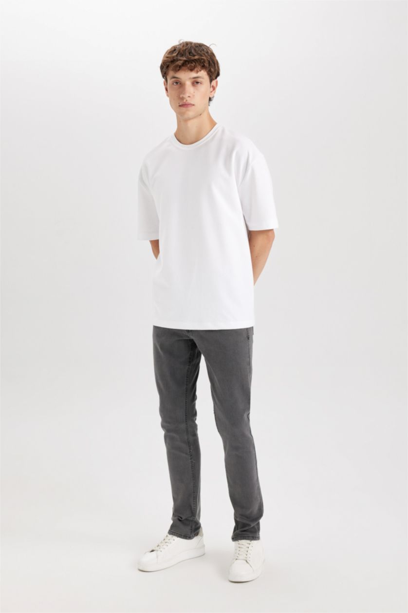 MAN Anthracite Pedro Slim Fit Normal Waist Narrow Leg Jeans