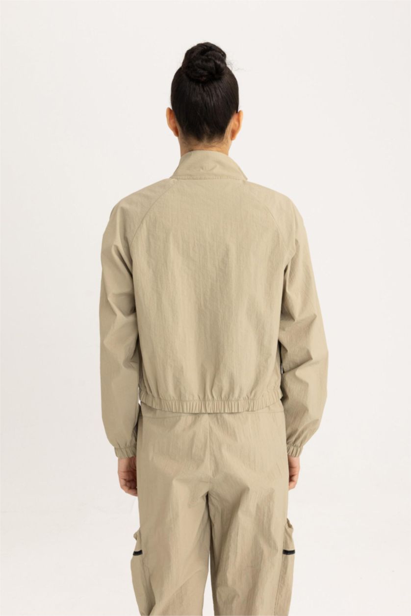 Kadın Vizon Standart Fit Sporcu Fermuarlı Hırka