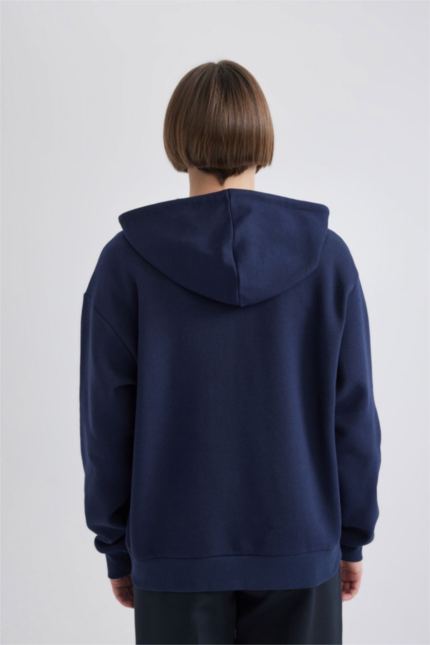 حريمي كحلي كارديجان رياضي بيزك قصة مريحة بسوسته بكابيشون وبطانة ناعمة