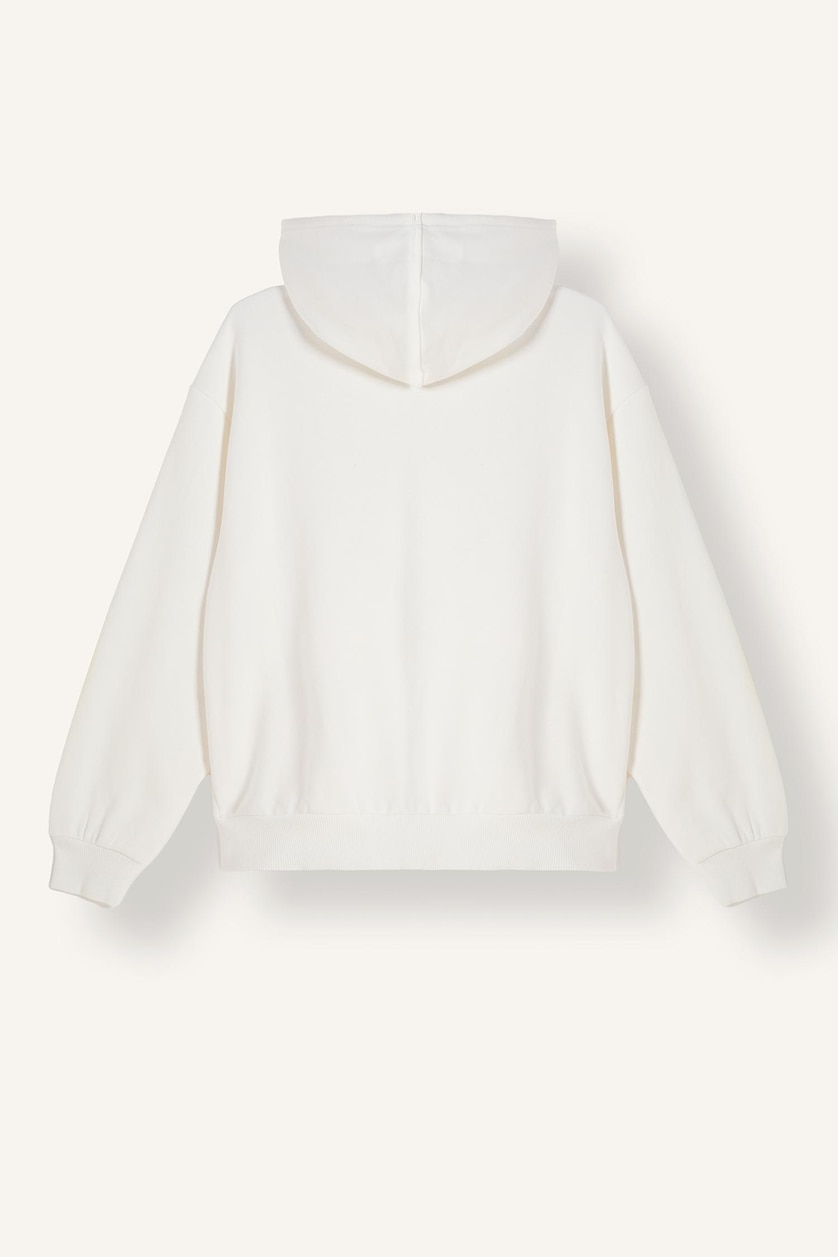 WOMAN Ecru Relax Fit Thick Sweatshirt Fabric Cardigan