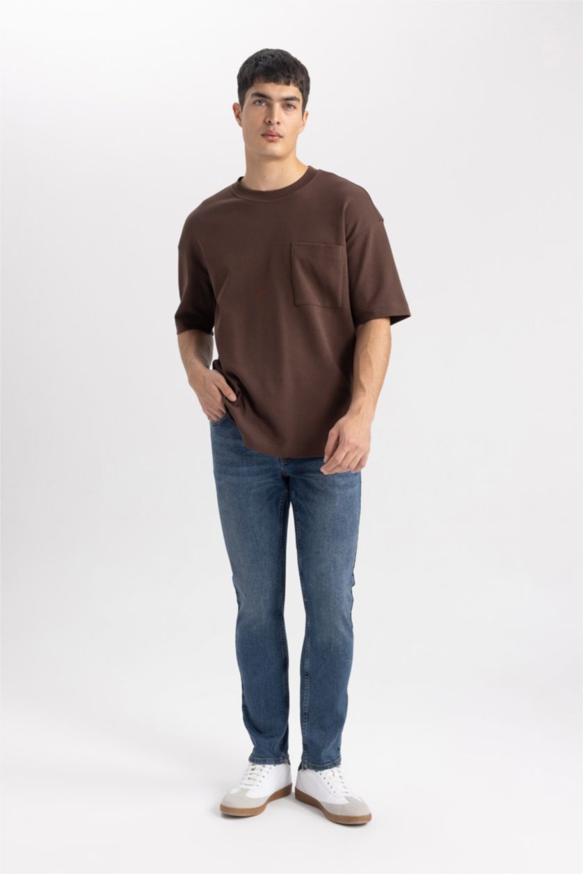 MAN Dark Blue Pedro Slim Fit Normal Waist Narrow Leg Jeans