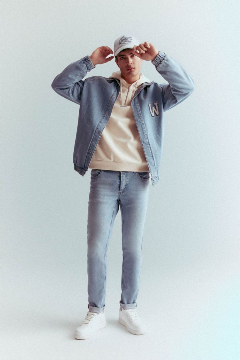 MAN Light Blue Pedro Slim Fit Slim Fit Normal Waist Narrow Leg Jeans