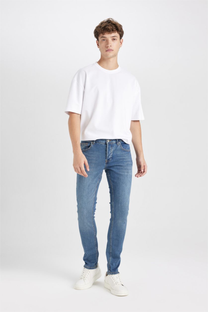 MAN Blue Carlo Skinny Fit Extra Slim Fit Normal Waist Jeans