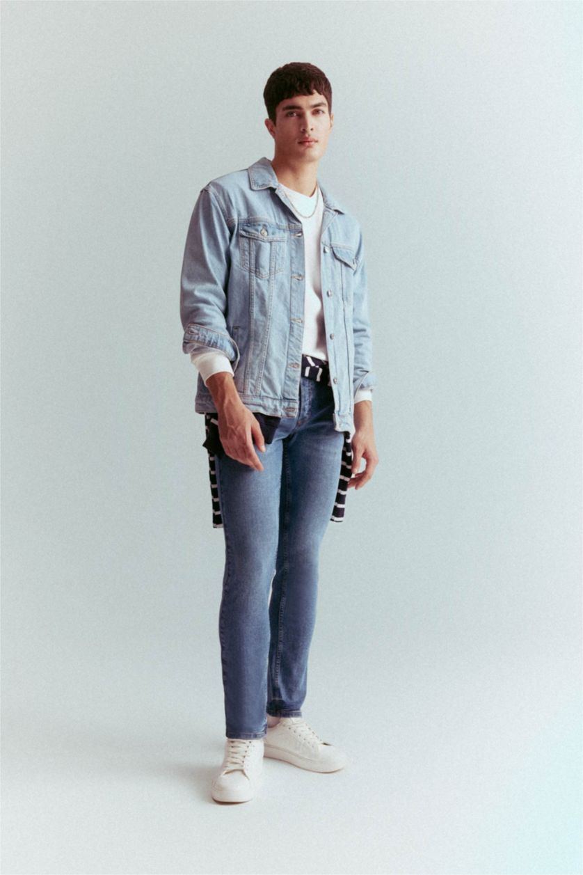 MAN Blue Carlo Skinny Fit Extra Slim Fit Normal Waist Jeans