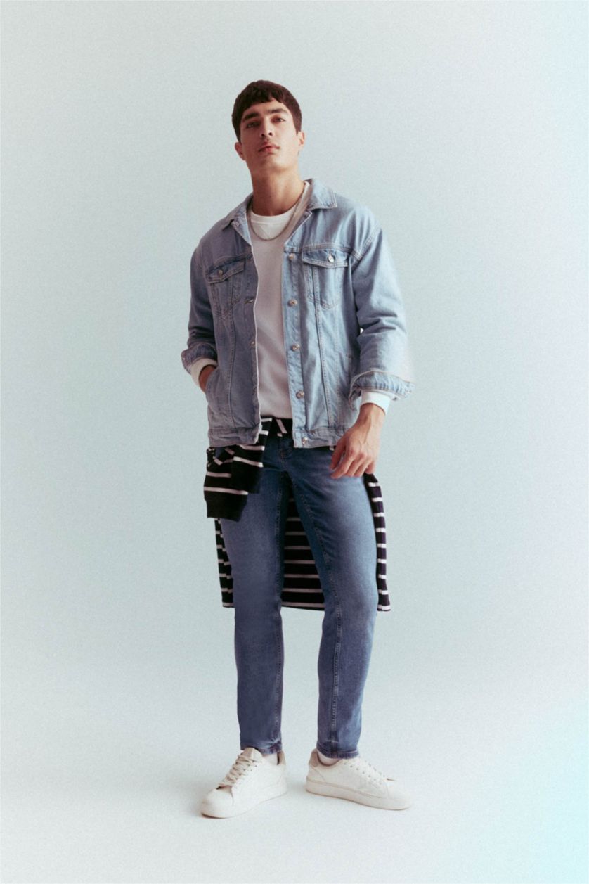 MAN Blue Carlo Skinny Fit Extra Slim Fit Normal Waist Jeans