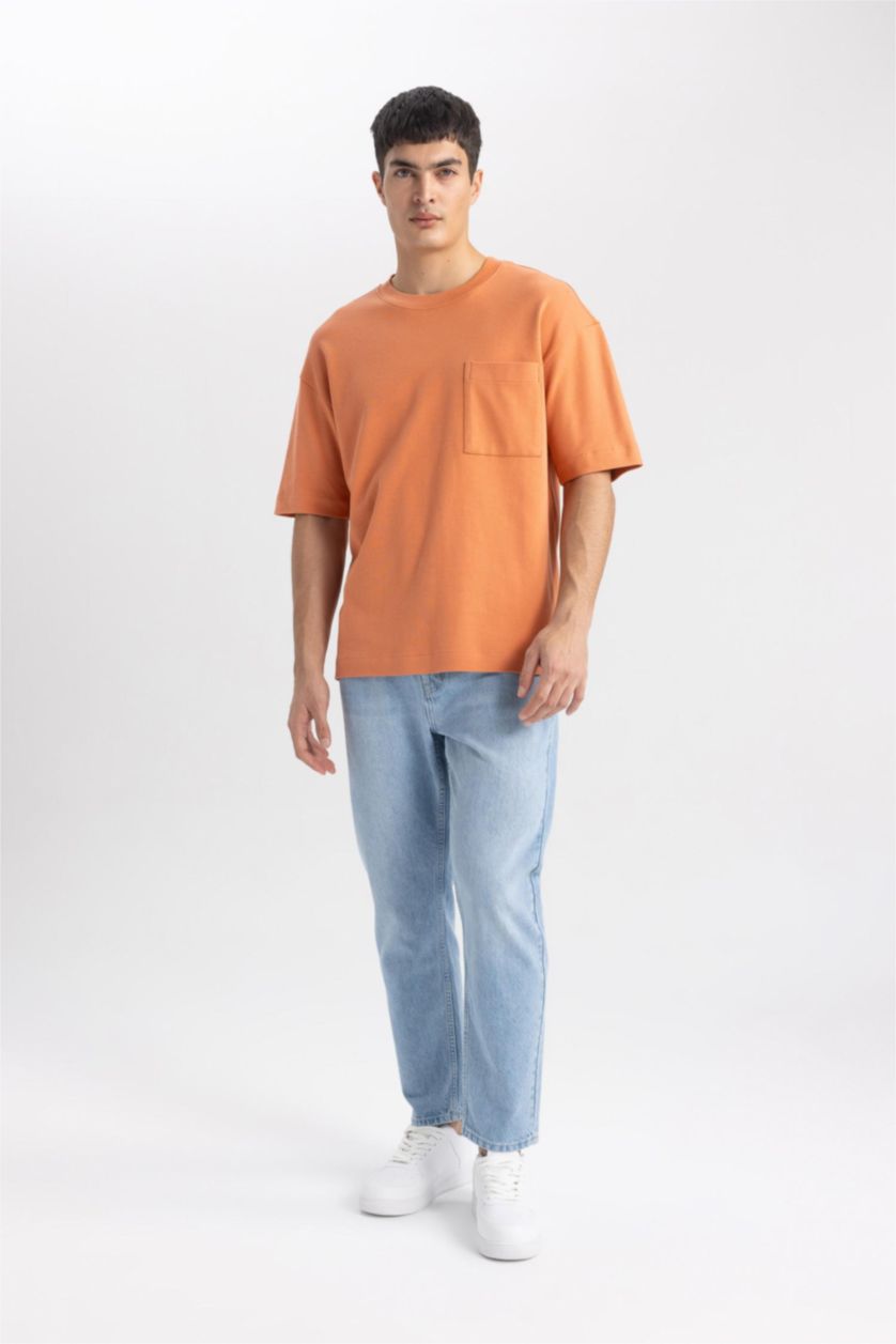 رجالي أزرق فاتح بنطلون جينز سليم فيت بقالب ضيق وخصر عالي