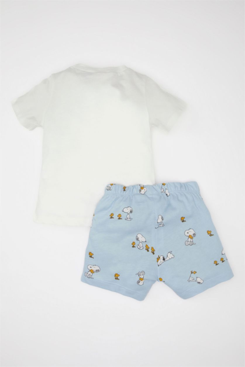 BABY BOY White Baby Boy Snoopy  Cotton 2 Piece Pajama Set