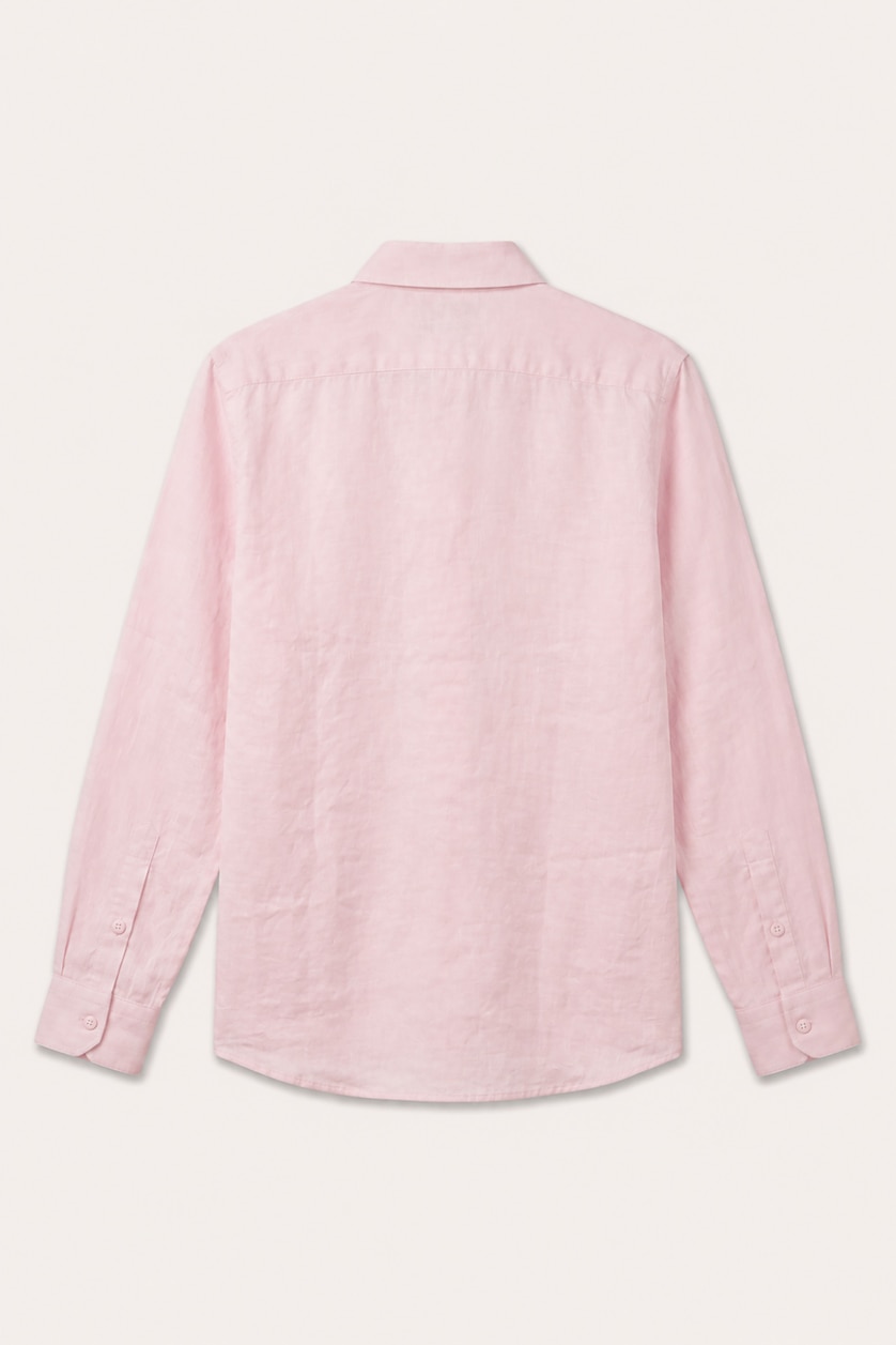 MAN Pink Linen Long Sleeve Shirt