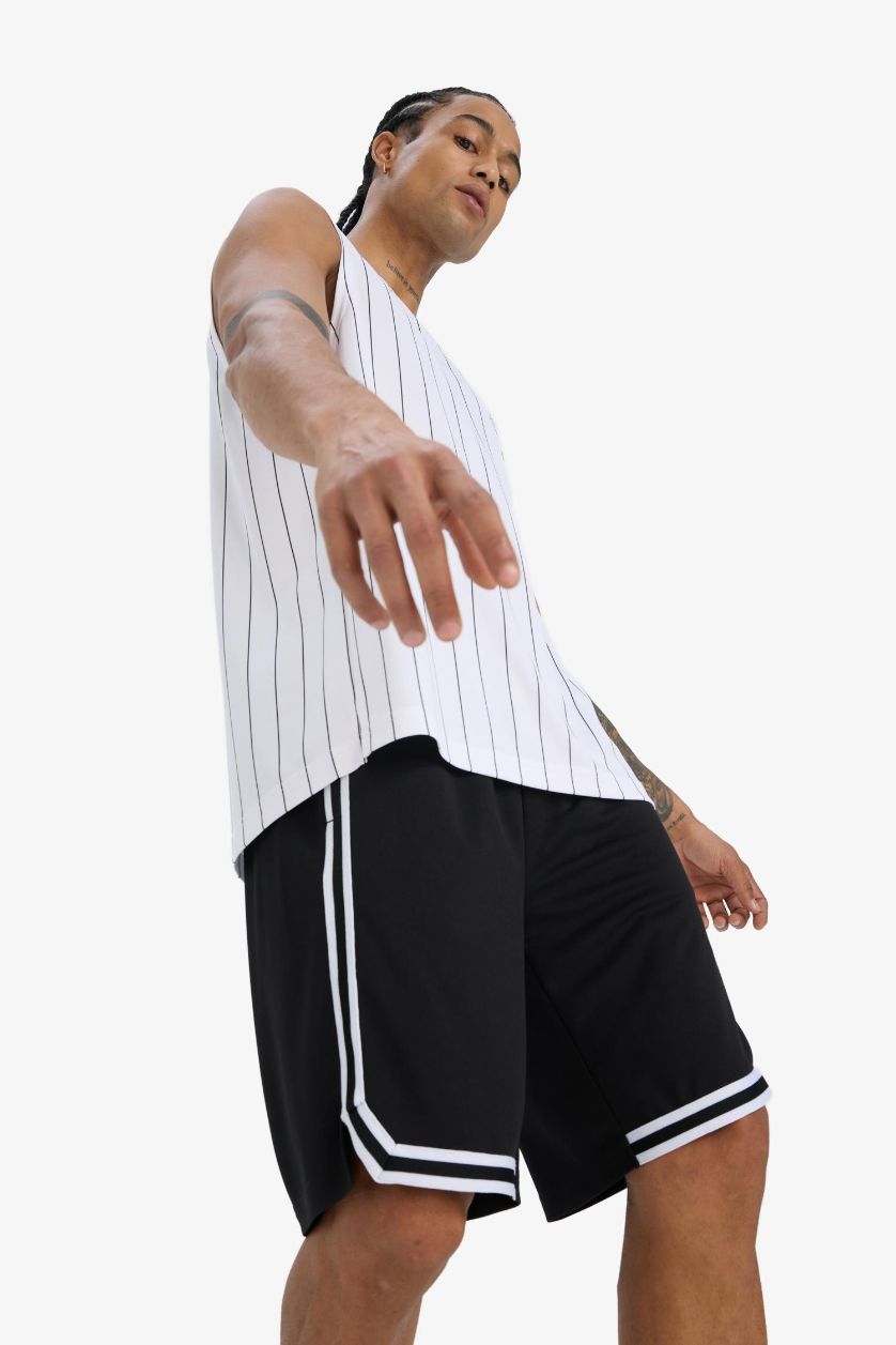 Man Black DeFactoFit Fast Drying Standard Fit Sports Heavy Fabric Shorts