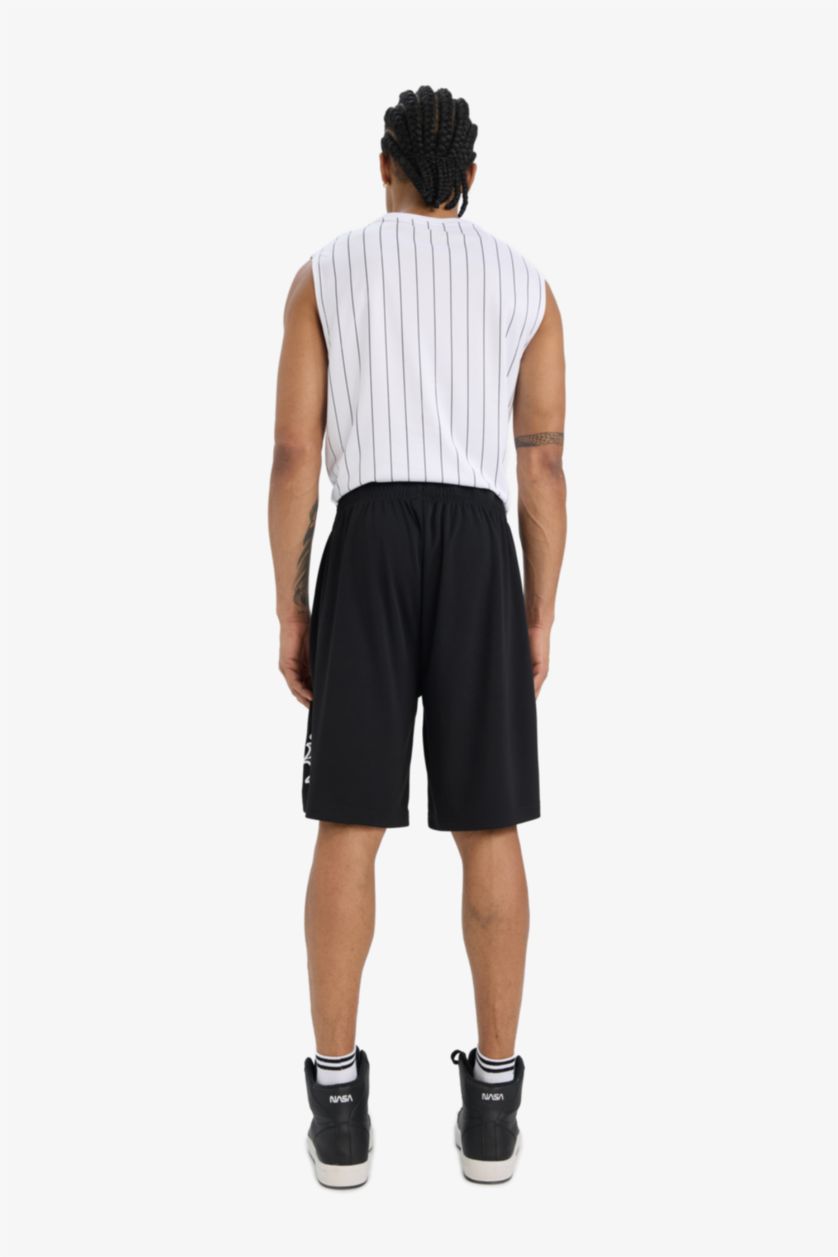 Man Black DeFactoFit Fast Drying Standard Fit Sports Heavy Fabric Shorts