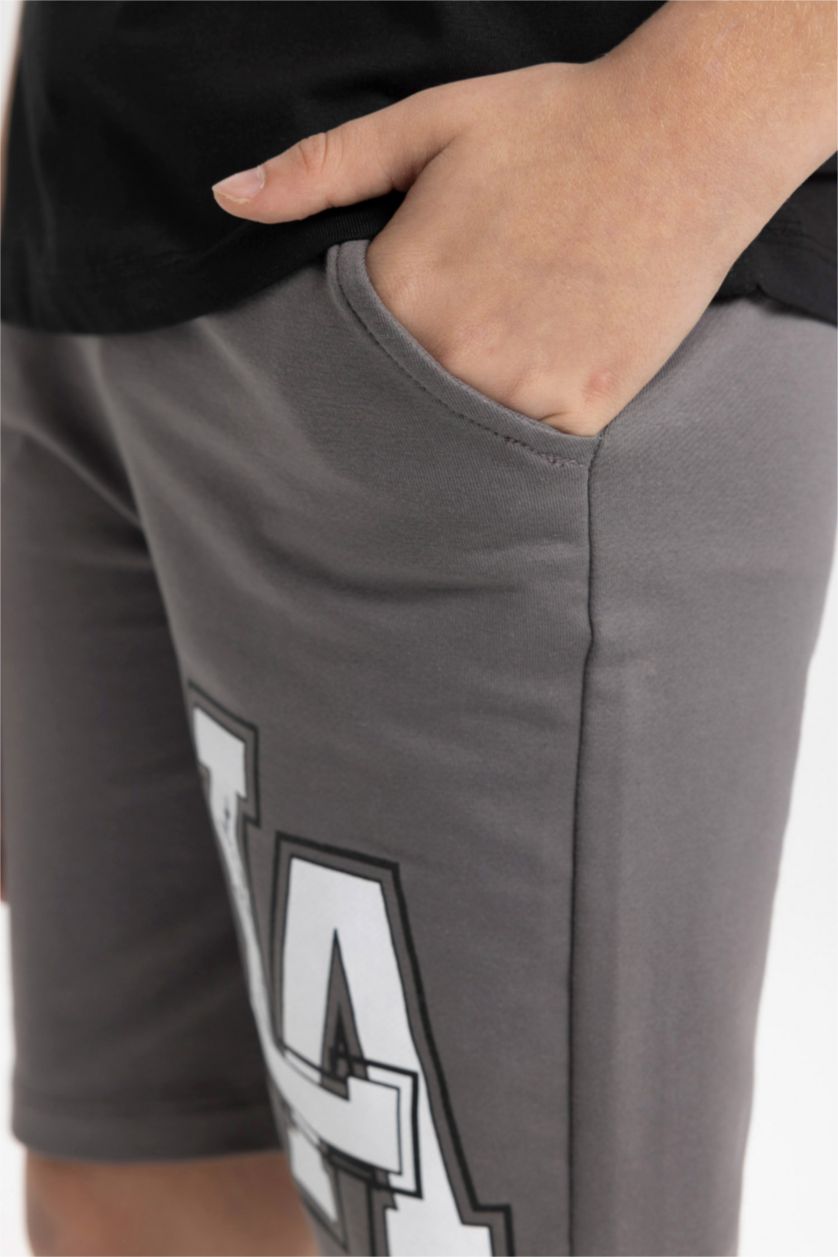 BOYS & TEENS Grey Boy Printed Shorts