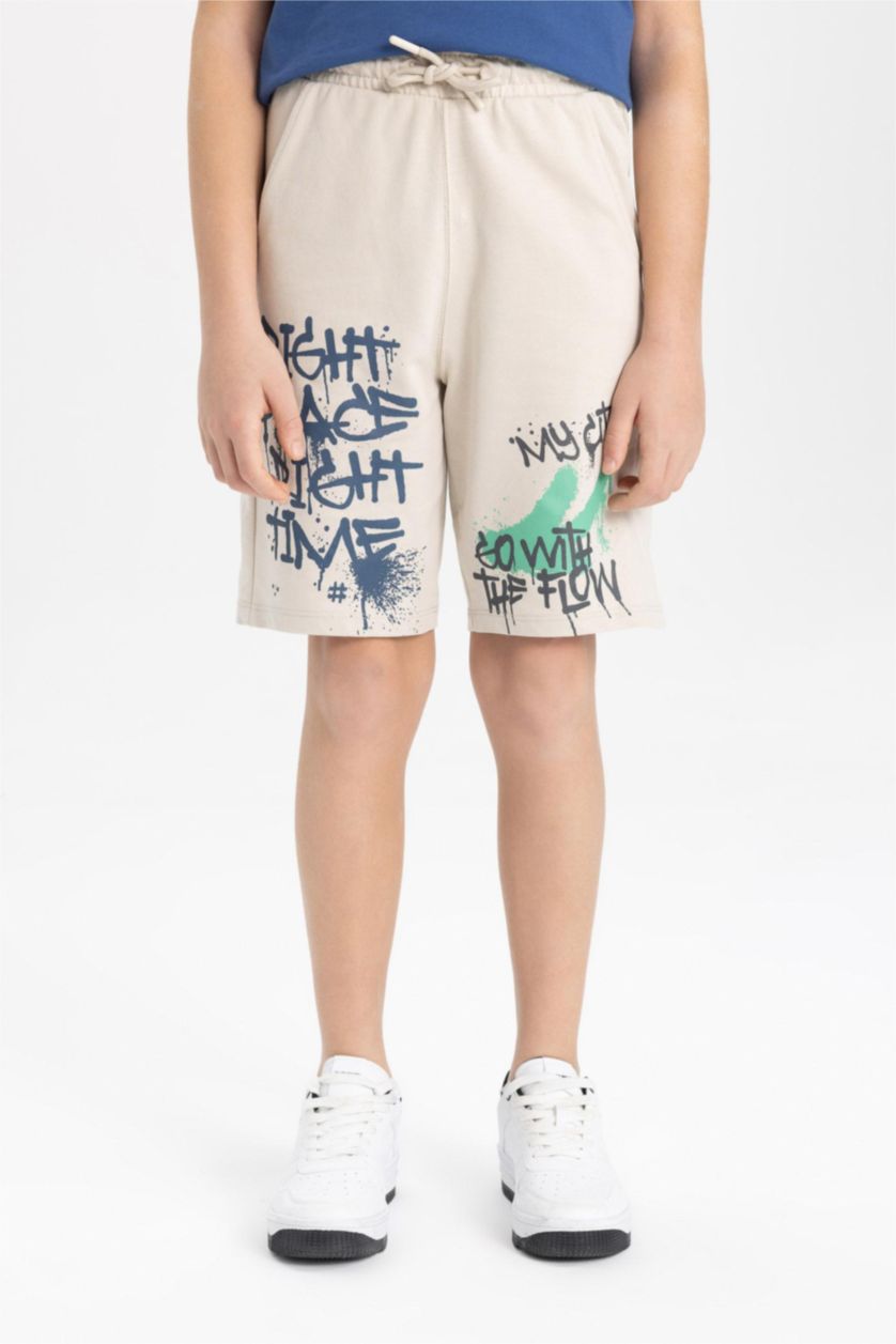 Erkek Çocuk - Genç Erkek Taş Erkek Çocuk Baskılı Şort