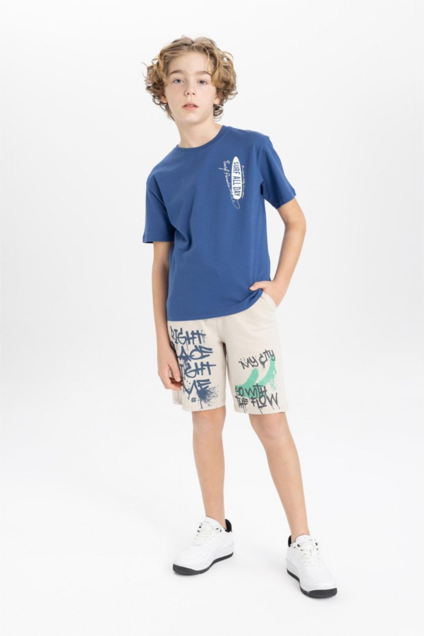 Erkek Çocuk - Genç Erkek Taş Erkek Çocuk Baskılı Şort