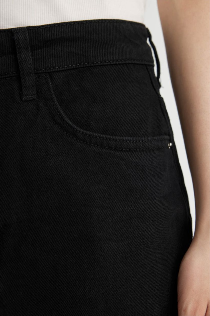 WOMAN Black Mom Fit Denim High waist Shorts