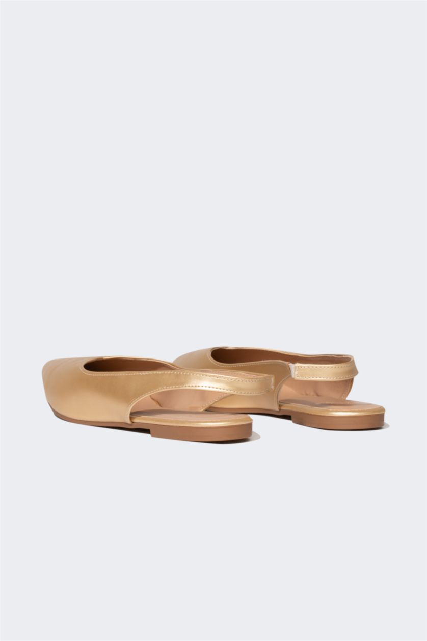 Kadın Altın Kadın Düz Taban Suni Deri Babet