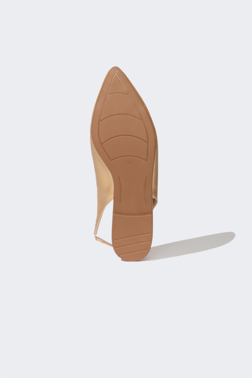 Kadın Altın Kadın Düz Taban Suni Deri Babet