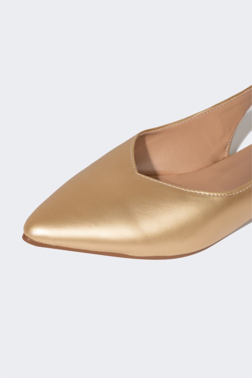 Kadın Altın Kadın Düz Taban Suni Deri Babet