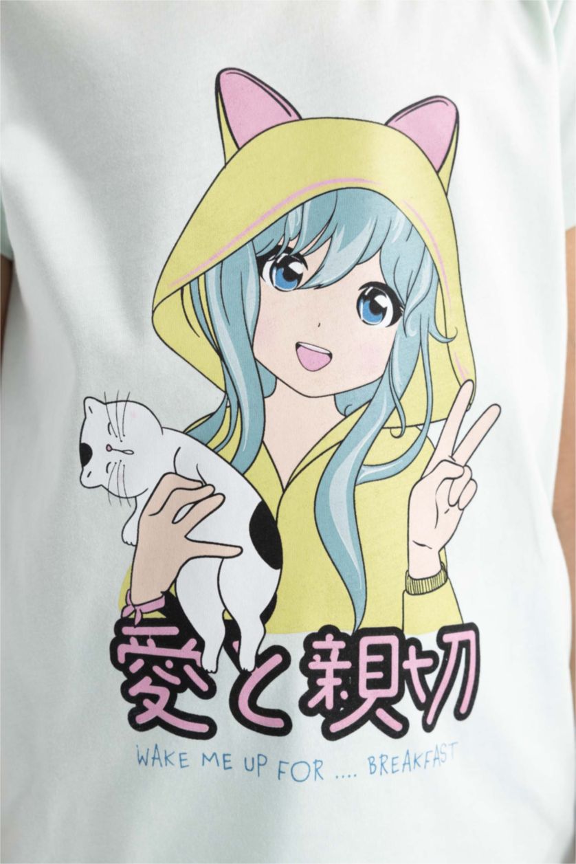 GIRLS & TEENS Aqua Girl Printed 2 Piece Pajama Set