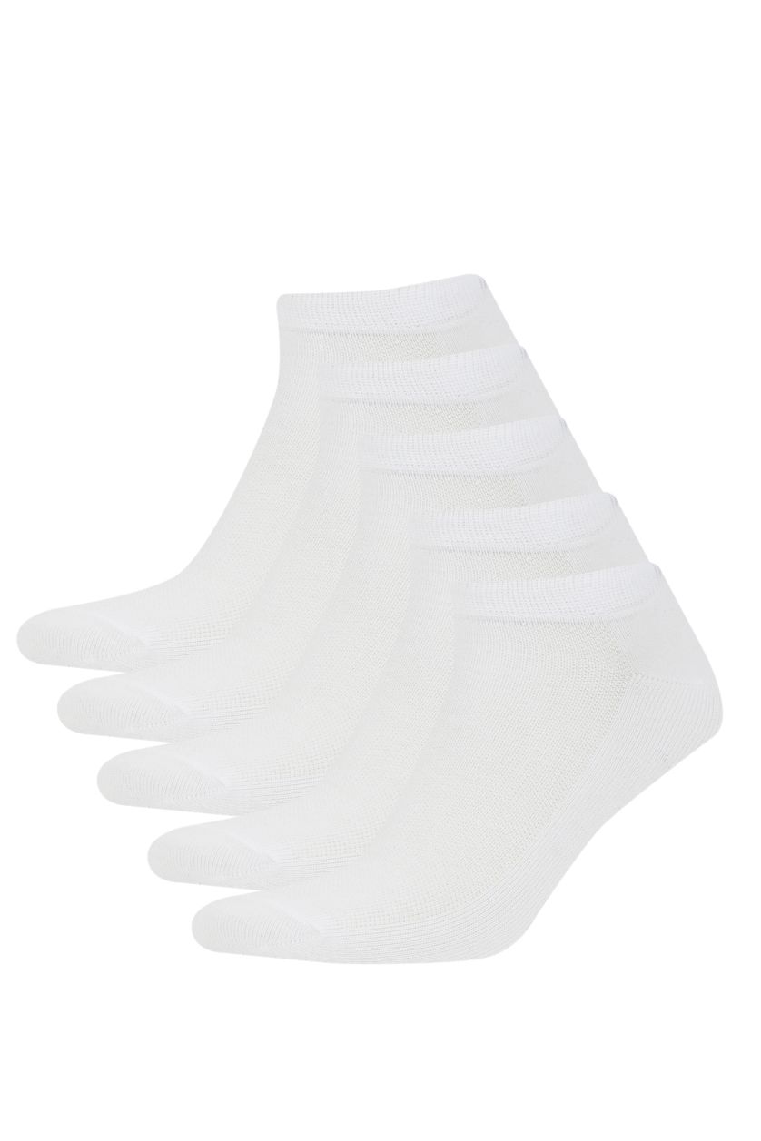 رجالي أبيض (000) شرابات قصير رجالي قطن أبيض - 5 قطع