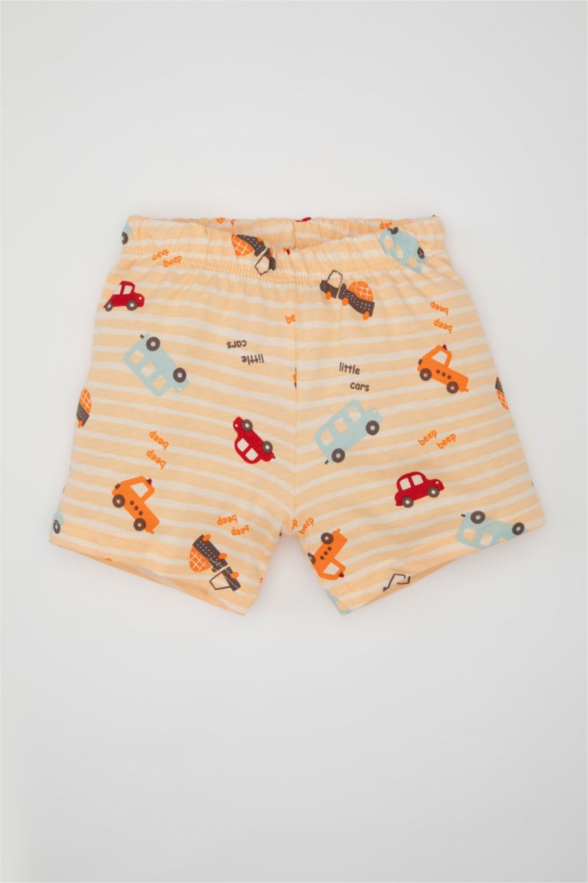 BABY BOY Salmon Baby Boy Vehicle Patterned Cotton 2 Piece Pajama Set
