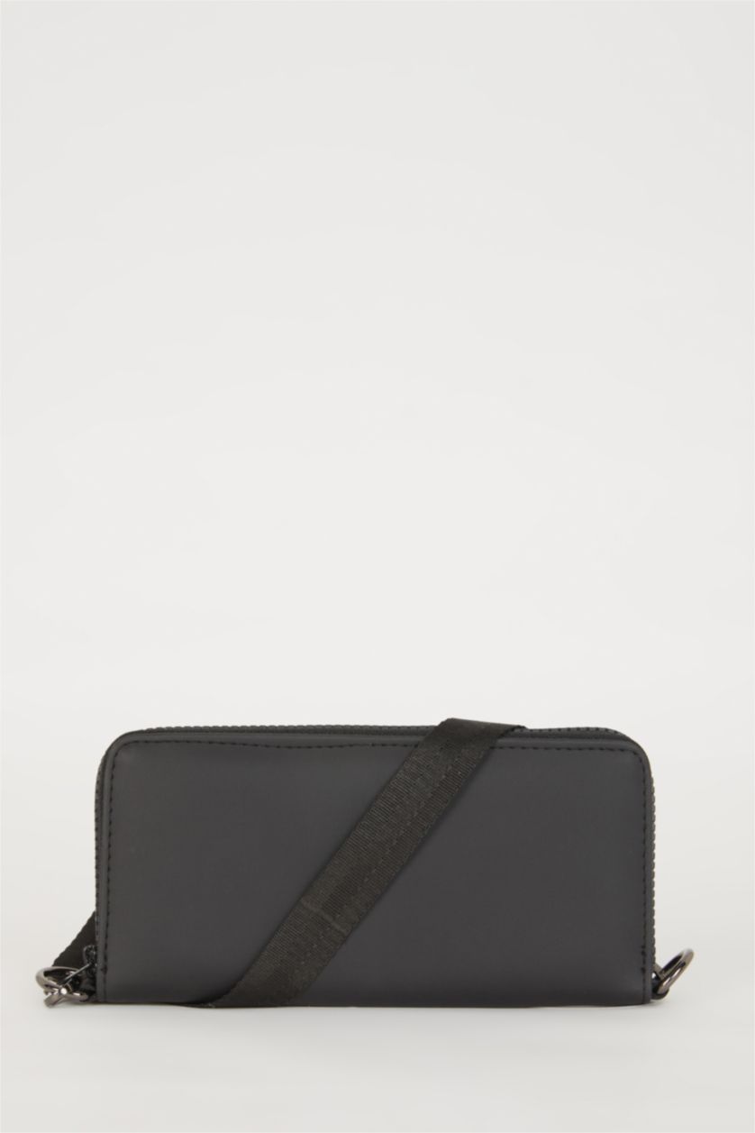 MAN Black Man Faux Leather Crossbody Bag
