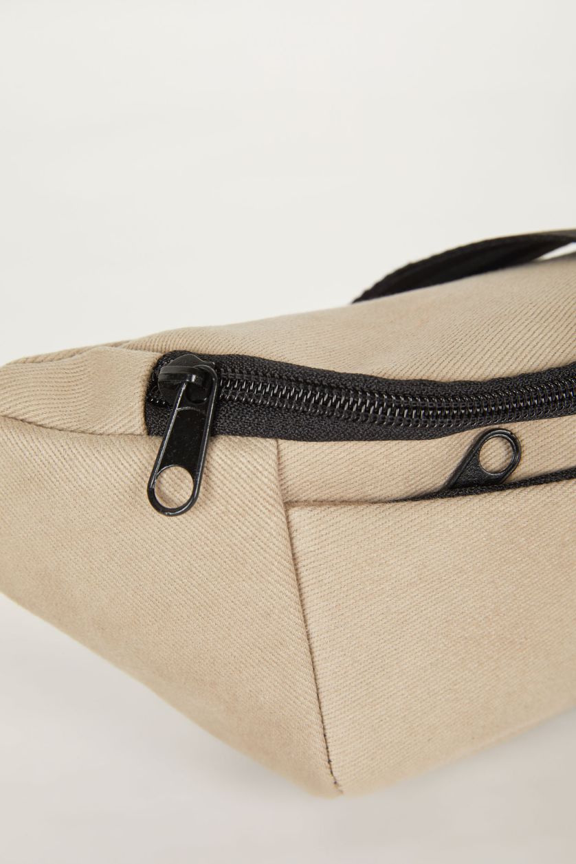 Man Beige Man Canvas Waist Bag