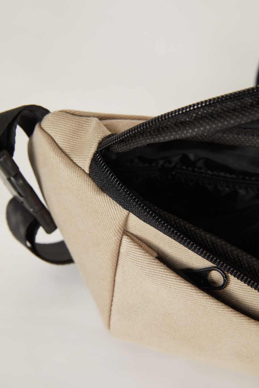 Man Beige Man Canvas Waist Bag