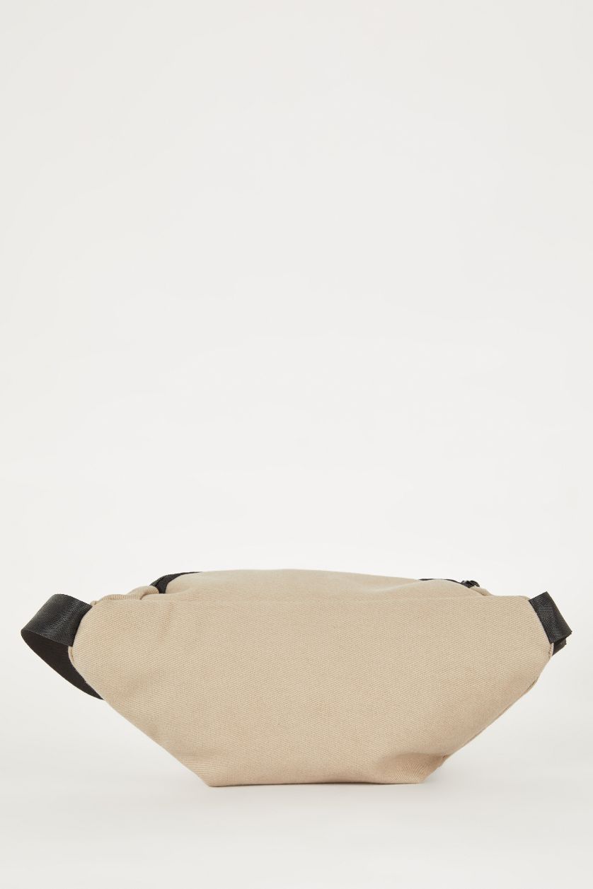 Man Beige Man Canvas Waist Bag