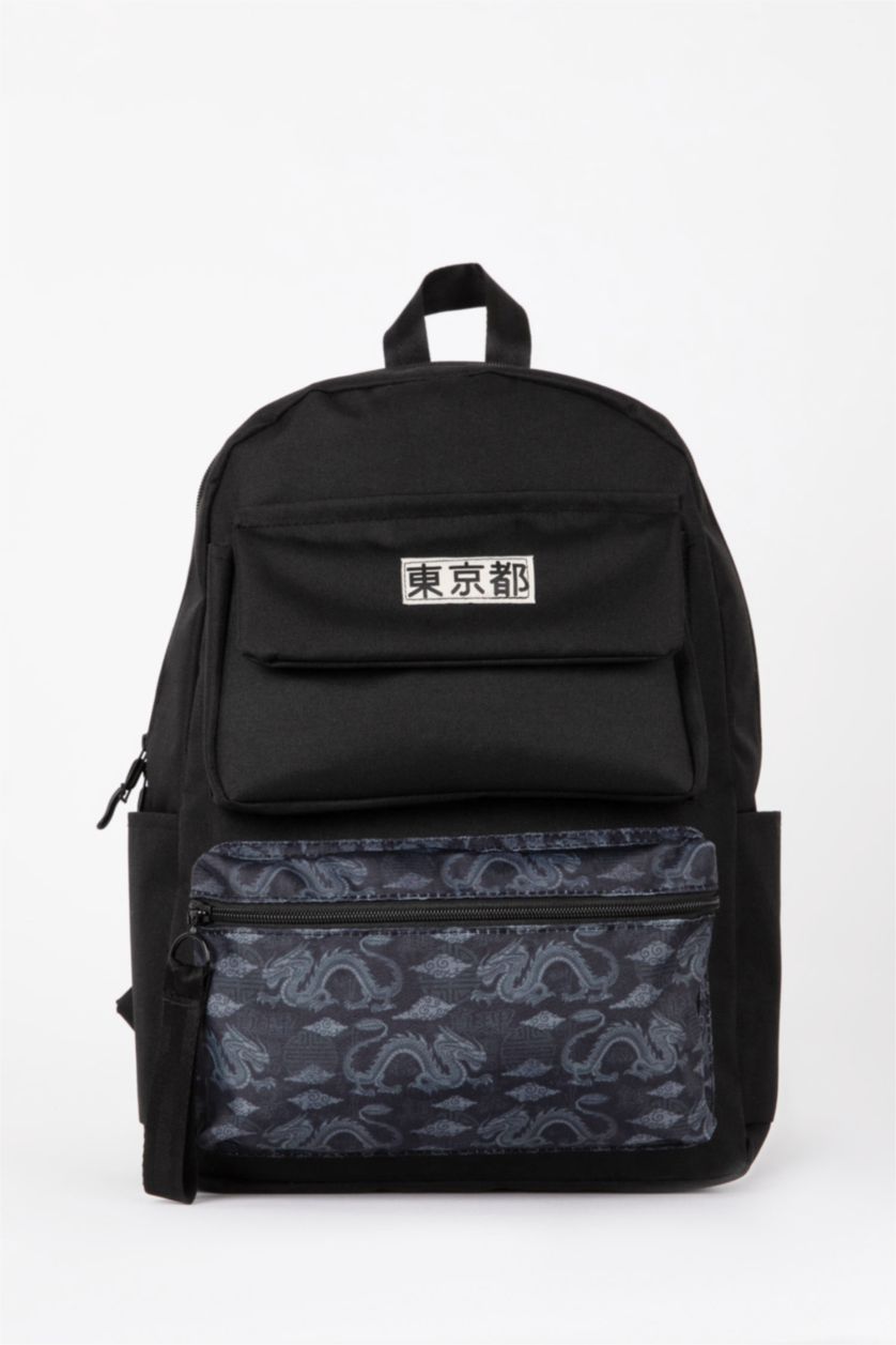 Erkek Siyah Erkek Su Geçirmez Kumaş Sırt Çantası