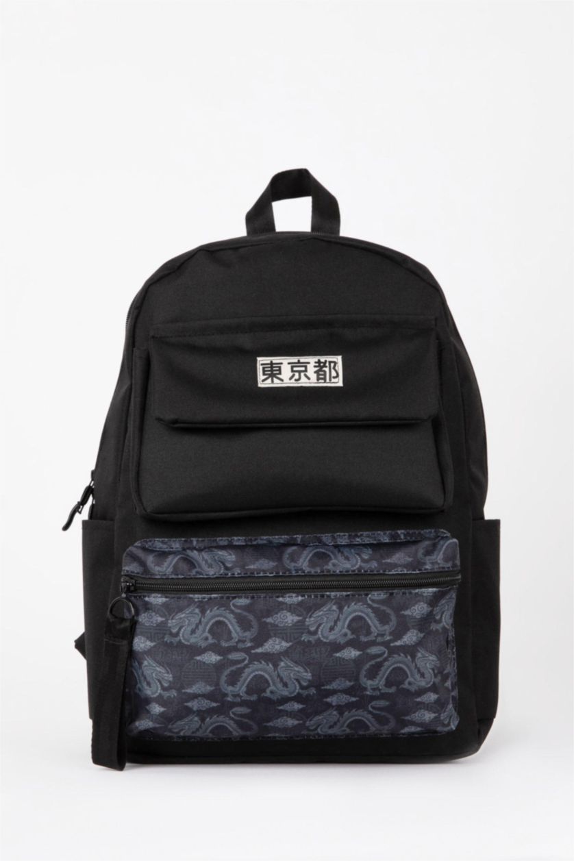 Erkek Siyah Erkek Su Geçirmez Kumaş Sırt Çantası