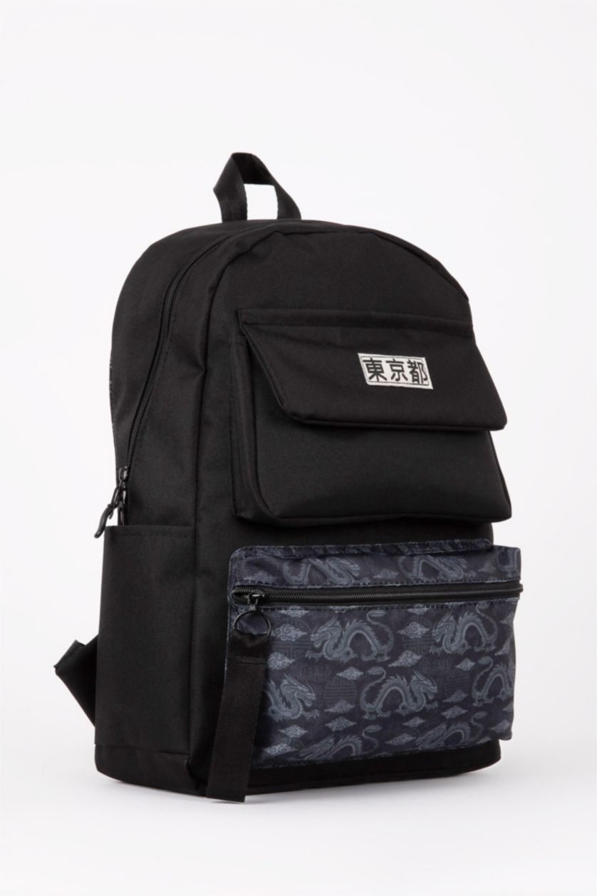 Erkek Siyah Erkek Su Geçirmez Kumaş Sırt Çantası