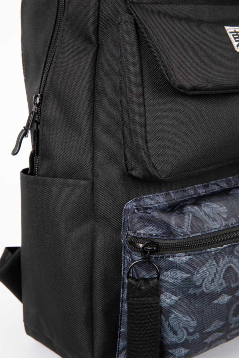 Erkek Siyah Erkek Su Geçirmez Kumaş Sırt Çantası