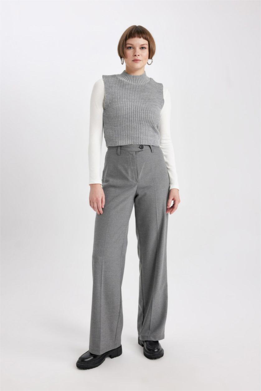 حريمي ميلانج رمادي فاتح فيست محاك رمادي قصة عادية