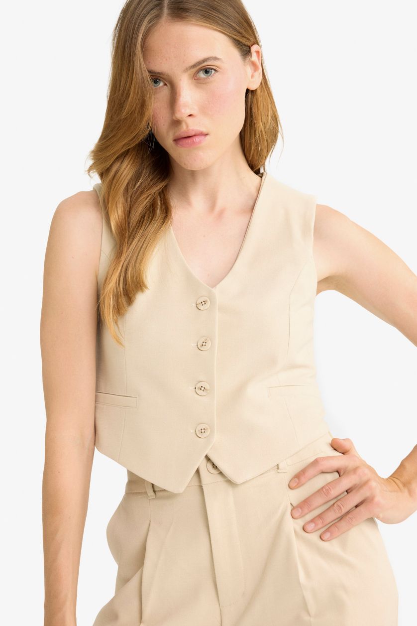 حريمي بيج فيست بليزر كلاسيكي بياقة V بأزرار