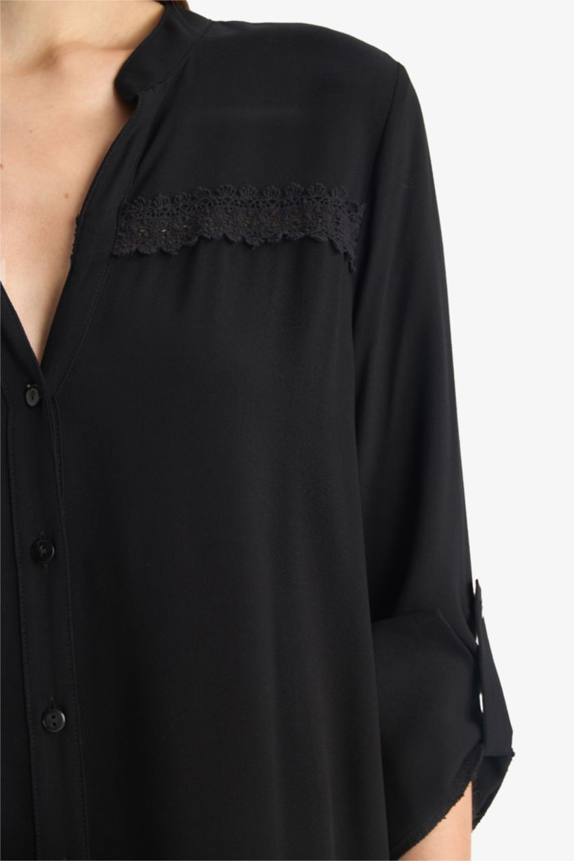 Kadın Siyah Regular Fit Baskılı Plaj Elbisesi