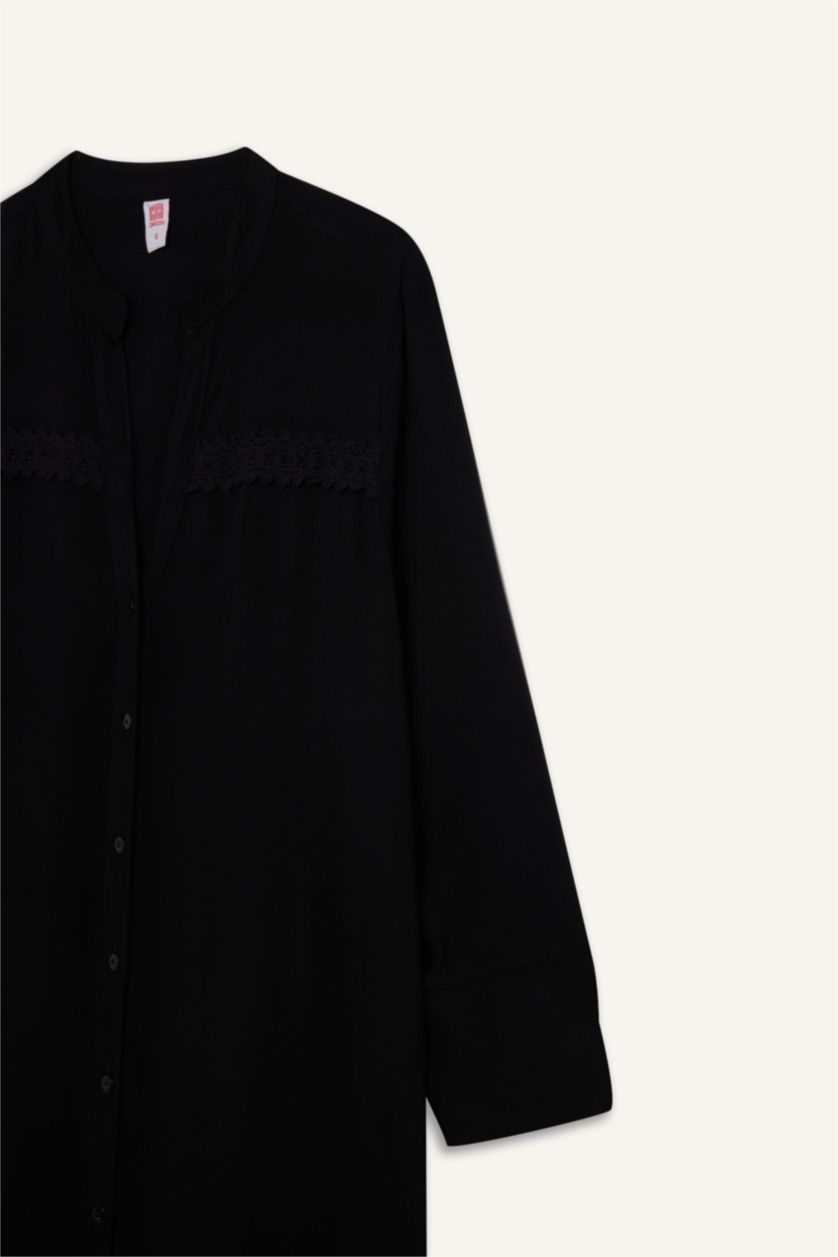 Kadın Siyah Regular Fit Baskılı Plaj Elbisesi